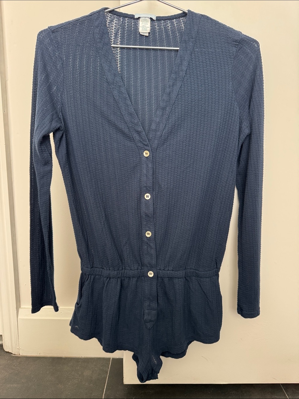 Eberjey Navy Blue Lounge Soft Cozy Romper Pajama Size Small
